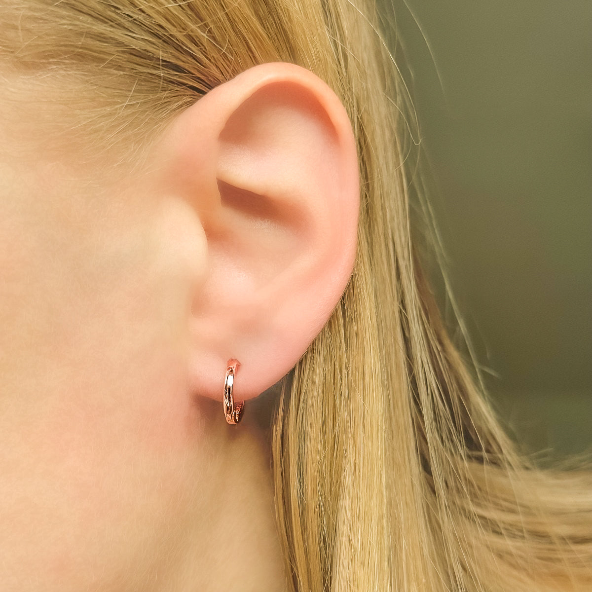 Sterling Silver Rose Gold Plated 12 - 20 mm Hoops