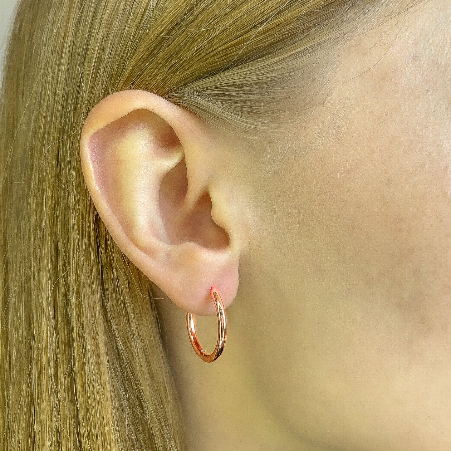 Sterling Silver Rose Gold Plated 12 - 20 mm Hoops