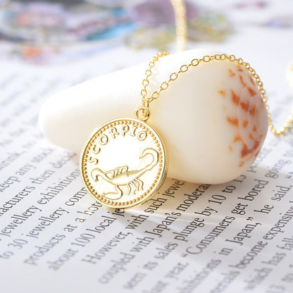 Sterling Silver Gold Plated Zodiac Sign Necklace