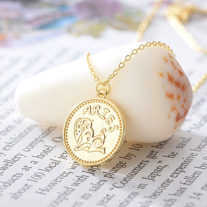 Sterling Silver Gold Plated Zodiac Sign Necklace