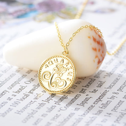 Sterling Silver Gold Plated Zodiac Sign Necklace