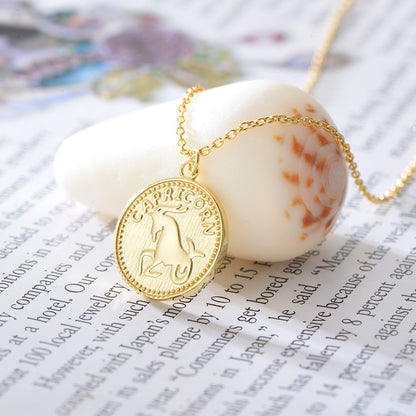 Sterling Silver Gold Plated Zodiac Sign Necklace