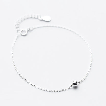 Sterling Silver Minimalist Bead Chain Bracelet