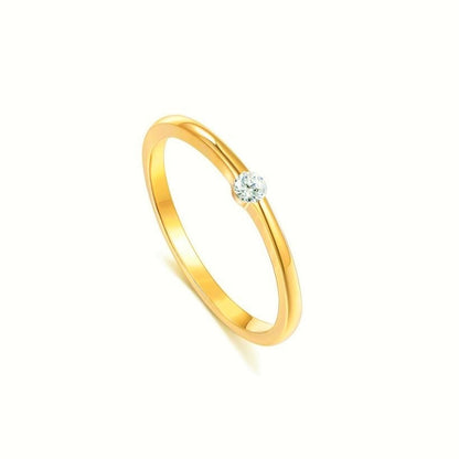 Sterling Silver Gold Plated Minimalist CZ Ring