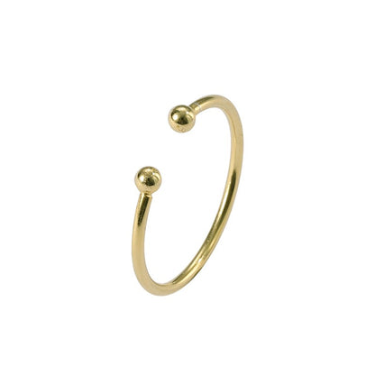 Sterling Silver Gold Plated Minimalist Bead Ring