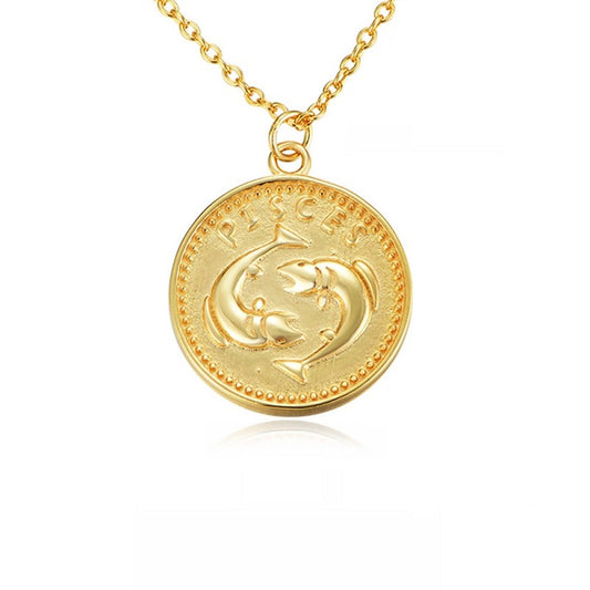 Sterling Silver Gold Plated Zodiac Sign Necklace