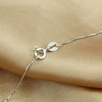 Sterling Silver Rhodium Plated 0.9 mm Box Chain