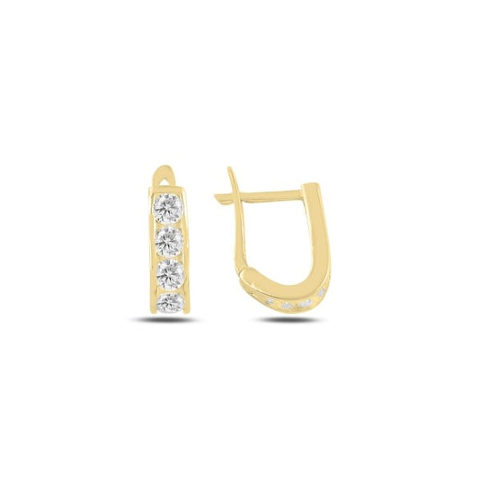 Sterling Silver Gold Plated English Lock Earrings