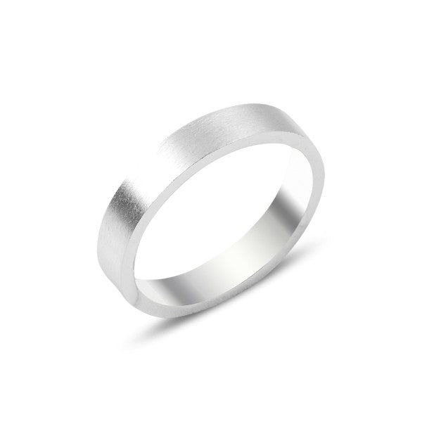 Sterling Silver Matte 4 mm Band Ring