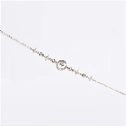 Sterling Silver Rhodium Plated Nacre Bracelet