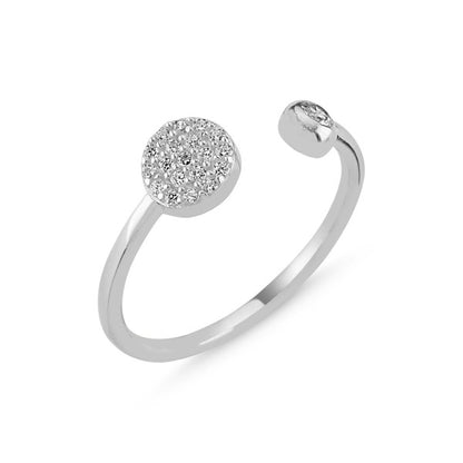 Sterling Silver Rhodium Plated CZ Ring