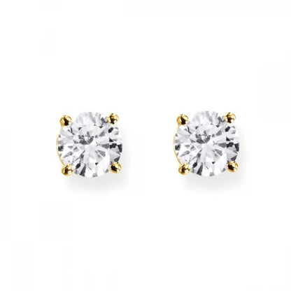 Sterling Silver Gold Plated 2 - 8 mm CZ Studs