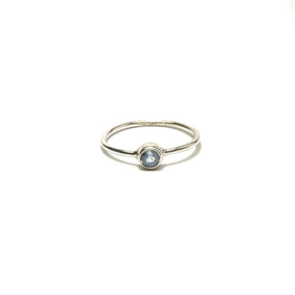 Sterling Silver Minimalist Blue Topaz Ring