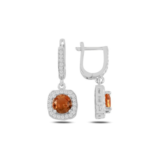 Sterling Silver Rhodium Plated English Lock Earrings