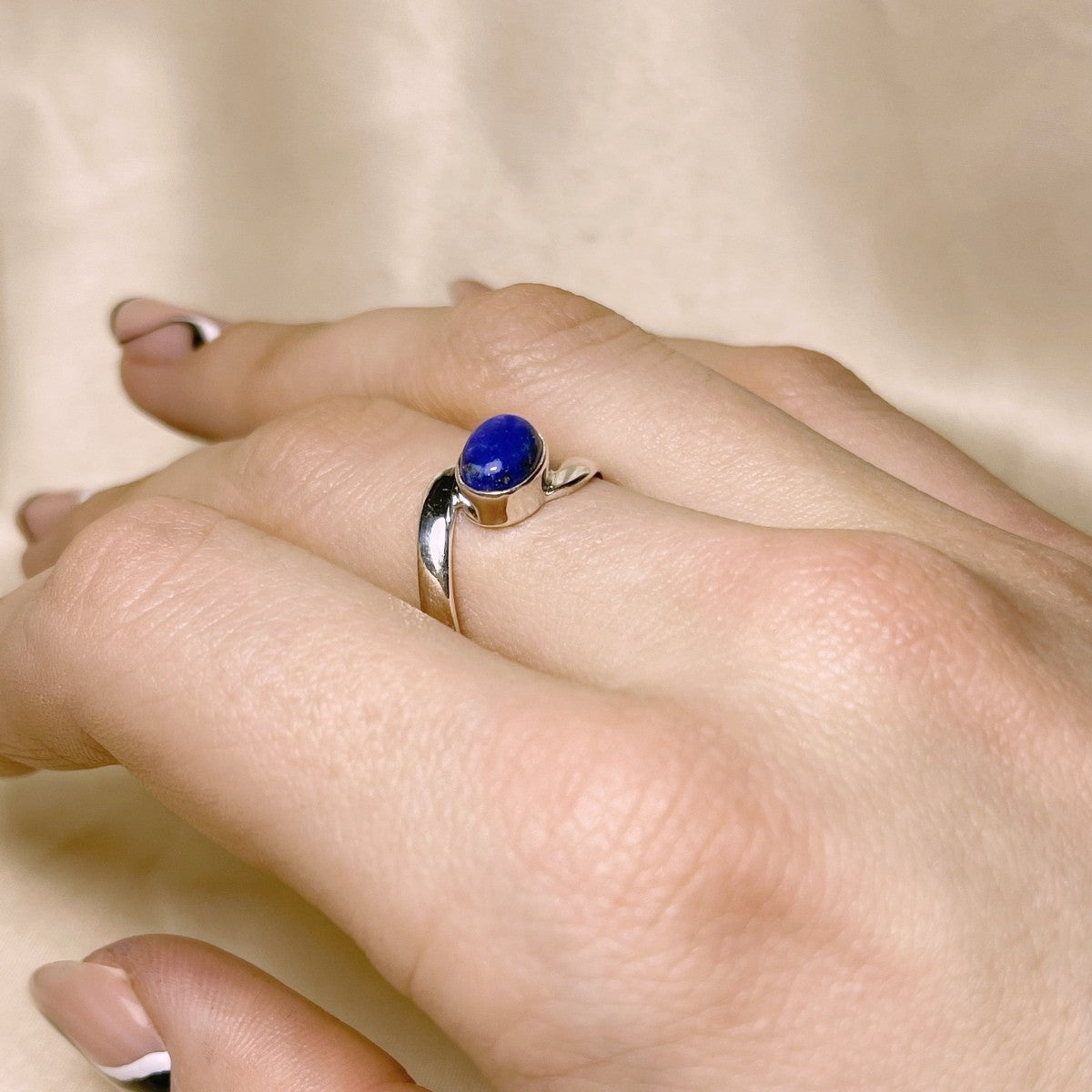 Sterling Silver Oval Lazurite Ring