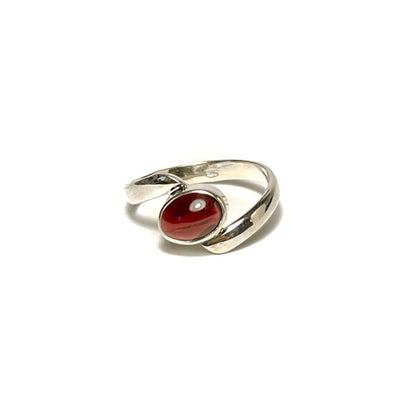 Sterling Silver Oval Garnet Ring