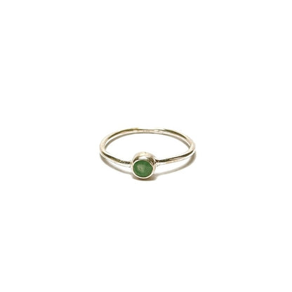 Sterling Silver Minimalist Green Beryl Ring