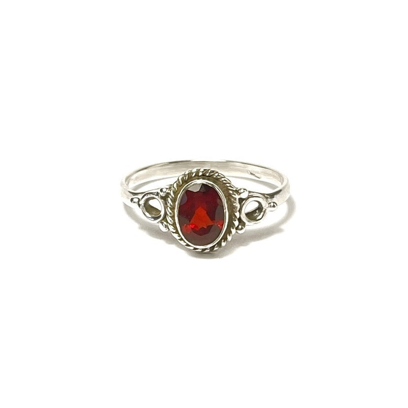 Sterling Silver Garnet Ring