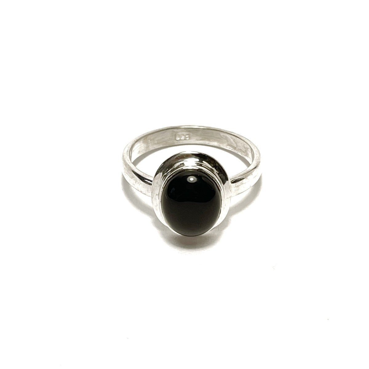 Sterling Silver Oval Black Onyx Ring