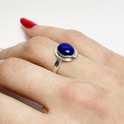 Sterling Silver Oval Lazurite Ring