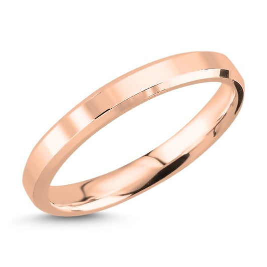 Silver Rose Gold Plated 3 mm Band Ring