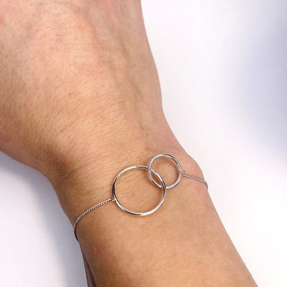 Sterling Silver Rhodium Plated Bracelet "Circles"