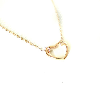 Sterling Silver Rose Gold Plated Heart Necklace