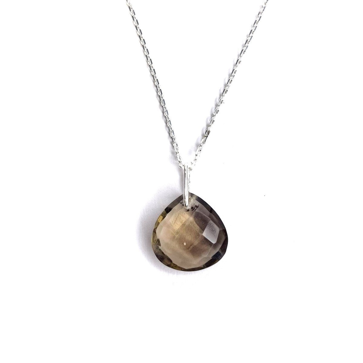 Sterling Silver Smoky Quartz Pendant Necklace