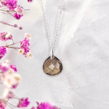 Sterling Silver Smoky Quartz Pendant Necklace