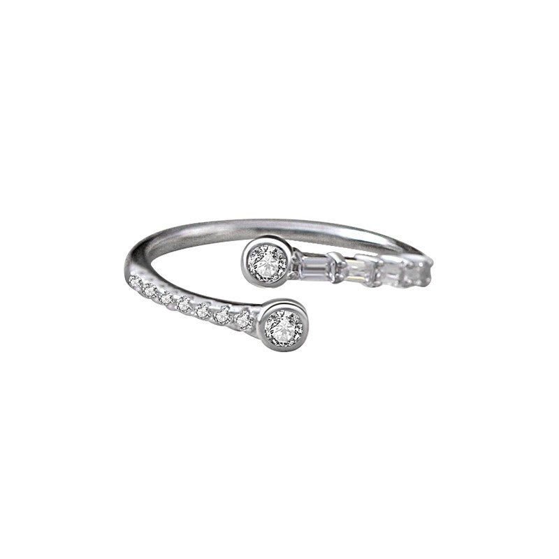 Sterling Silver Rhodium Plated CZ Ring