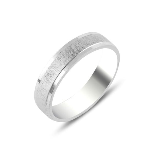 Sterling Silver Matte 5 mm Band Ring