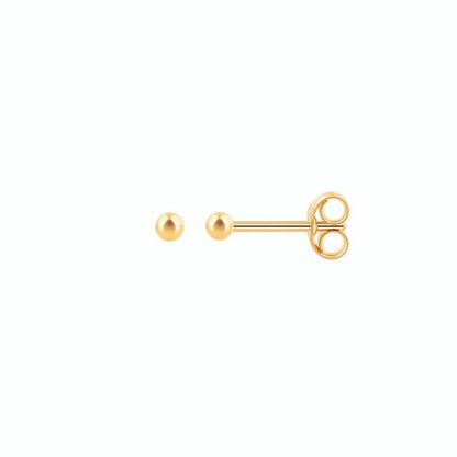 Sterling Silver Gold Plated 2 - 6 mm Bead Studs