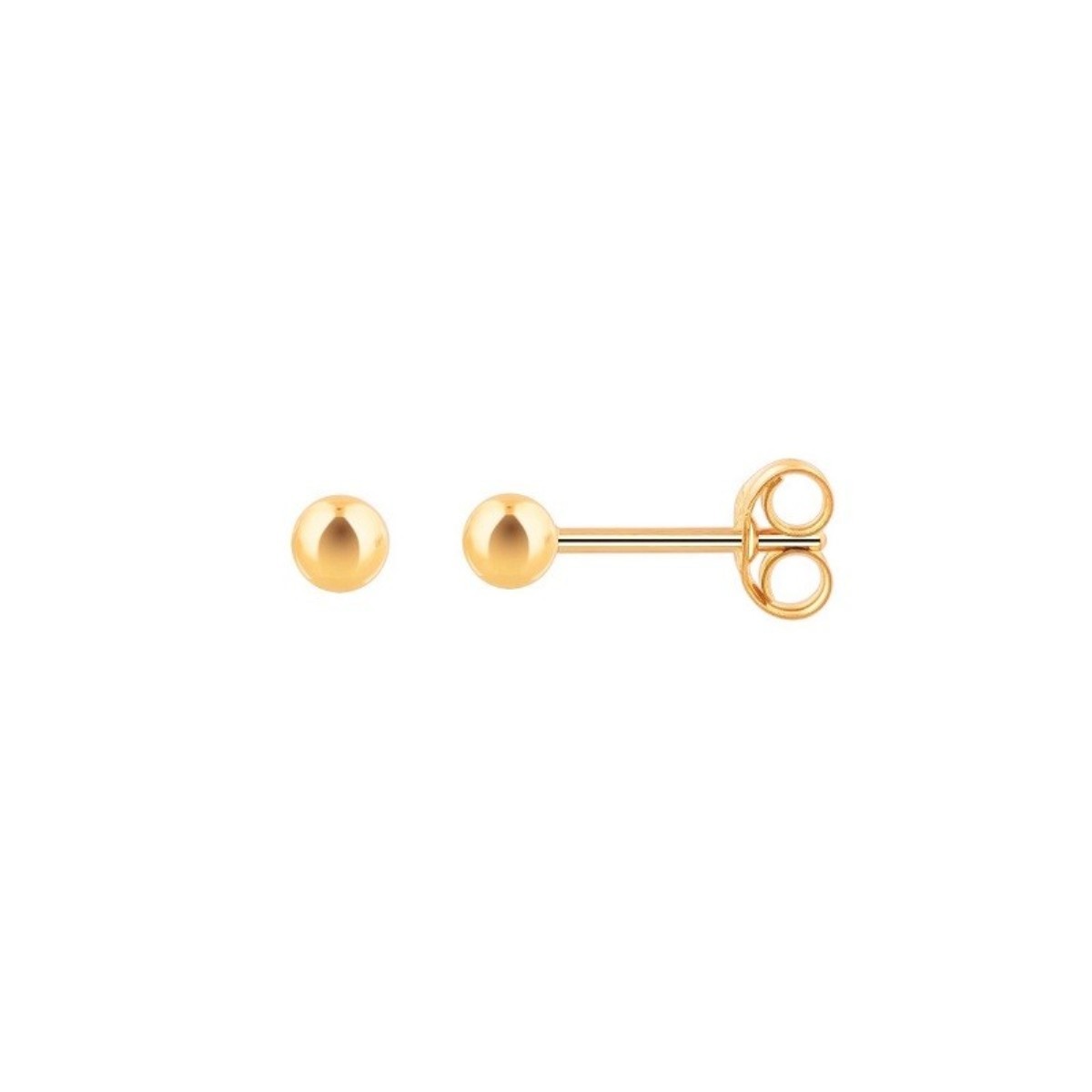 Sterling Silver Gold Plated 2 - 6 mm Bead Studs