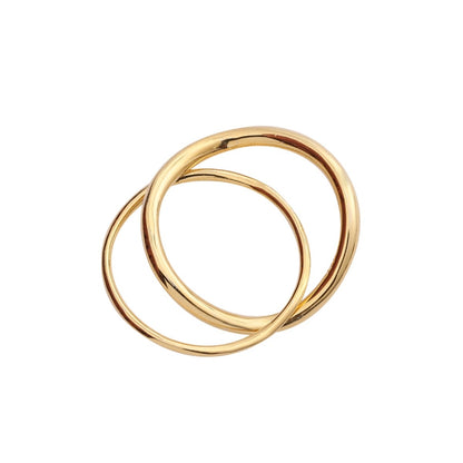 Sterling Silver Gold Plated Double Ring