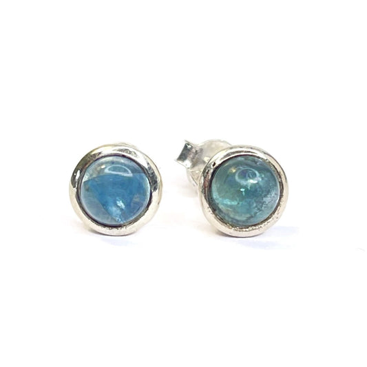 Sterling Silver Round Chalcedony Studs