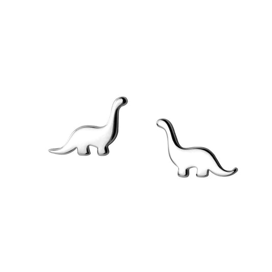 Sterling Silver Rhodium Plated Dino Studs