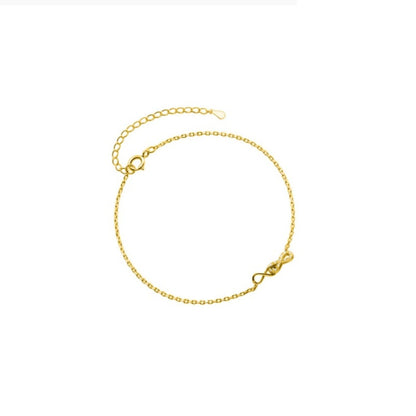 Sterling Silver Gold Plated CZ Infinity Anklet