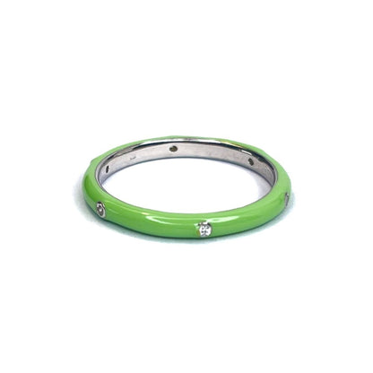 Sterling Silver Green Enamel Ring