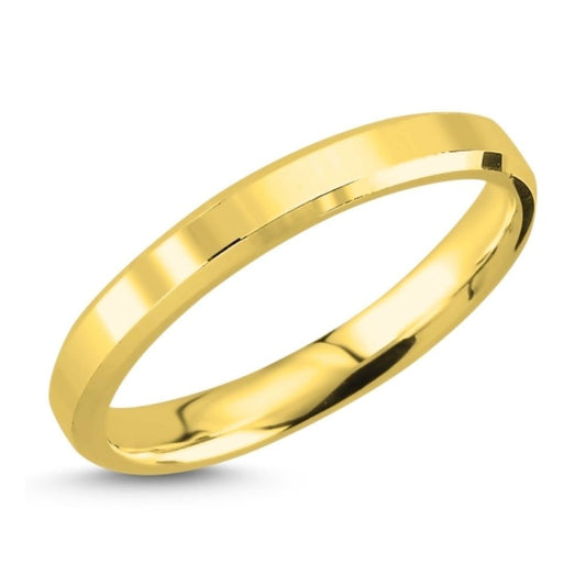 Sterling Silver Gold Plated 3 mm Band Ring