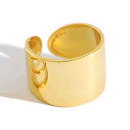 Sterling Silver Gold Plated Wide Band Ring