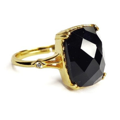 Sterling Silver Gold Plated CZ Crystal Ring