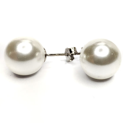 Sterling Silver Pearl Imitation Studs