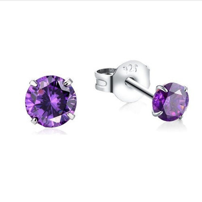 Sterling Silver 3 - 8 mm CZ Crystal Studs