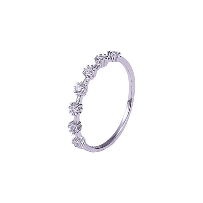 Sterling Silver Rhodium Plated CZ Ring