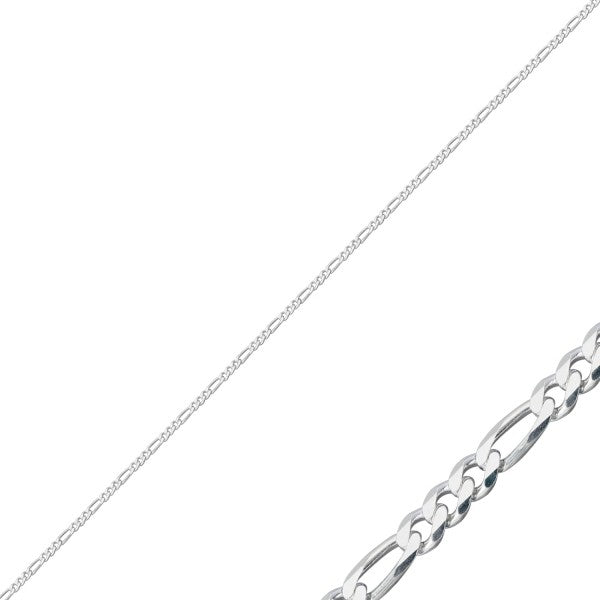 Sterling Silver 2.5 mm Figaro Chain