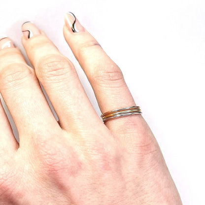 Sterling Silver Gold Plated 1 mm Minimalist Ring