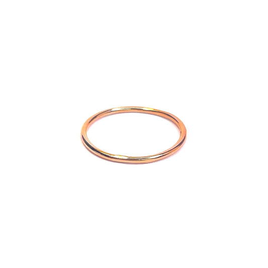 Sterling Silver Rose Gold Plated 1 mm Minimalist Ring