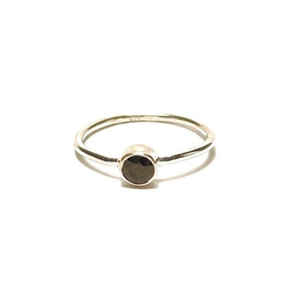 Sterling Silver Minimalist Black Onyx Ring