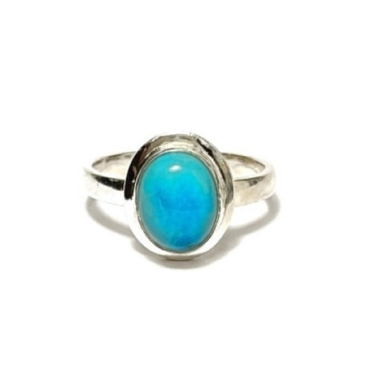 Sterling Silver Oval Turquoise Ring