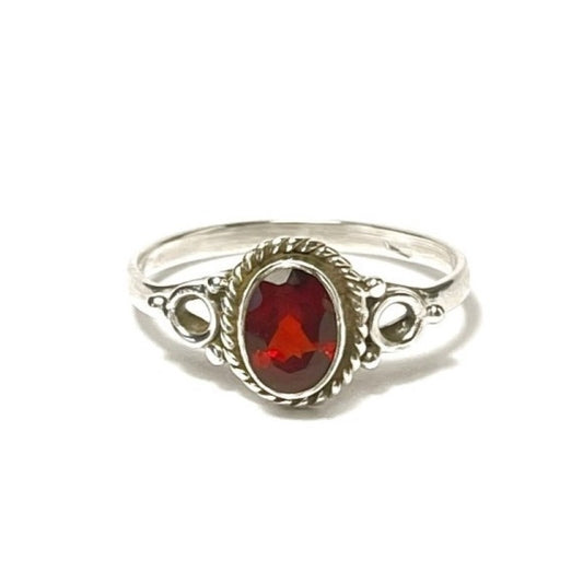 Sterling Silver Garnet Ring